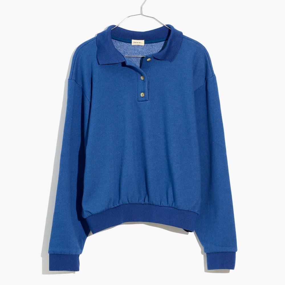Donni Vintage Fleece Polo Sweatshirt